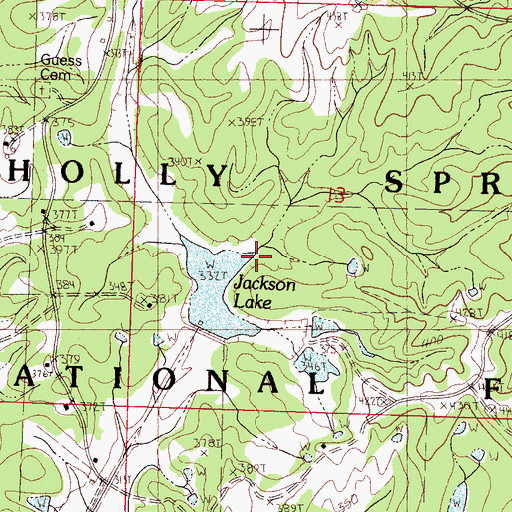 Topographic Map of Tillatoba Creek Watershed Y-17b-8 Dam, MS