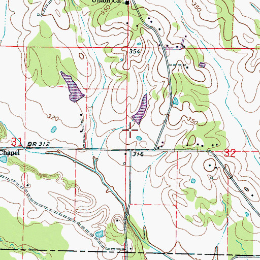 Topographic Map of E L Welford Lake Dam, MS