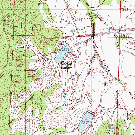 Topographic Map of Tom Bell Lake Dam, MS