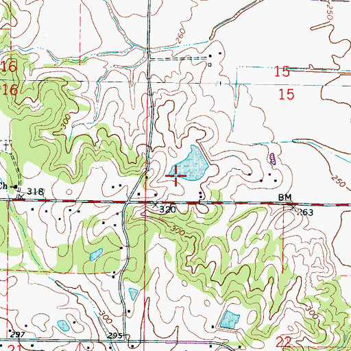Topographic Map of Albert Etheridge Lake Dam, MS