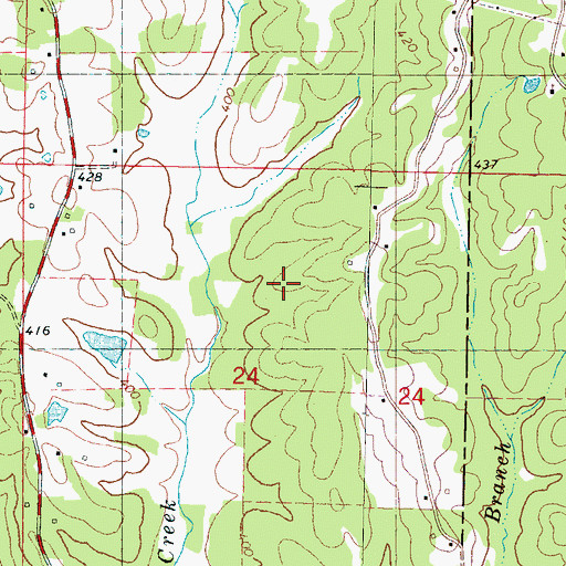 Topographic Map of Upper Yocona River Watershed Y-14-8 Dam, MS