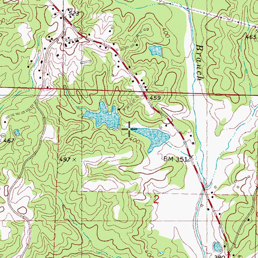 Topographic Map of Tatum Pond Dam, MS