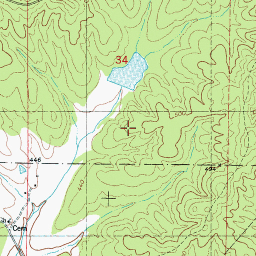 Topographic Map of Yocona Watershed Y-14-1 Dam, MS