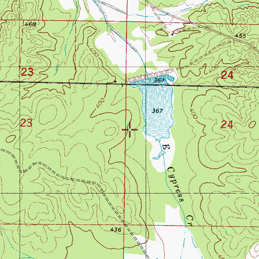Topographic Map of Cypress Watershed LT-14a-6 Dam, MS