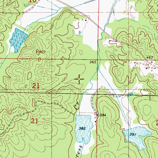 Topographic Map of Cypress Watershed LT-14a-14 Dam, MS