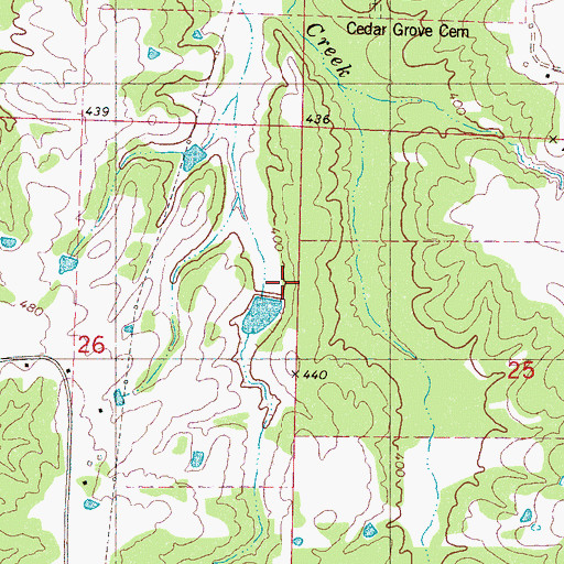 Topographic Map of Stuart Lake Dam, MS