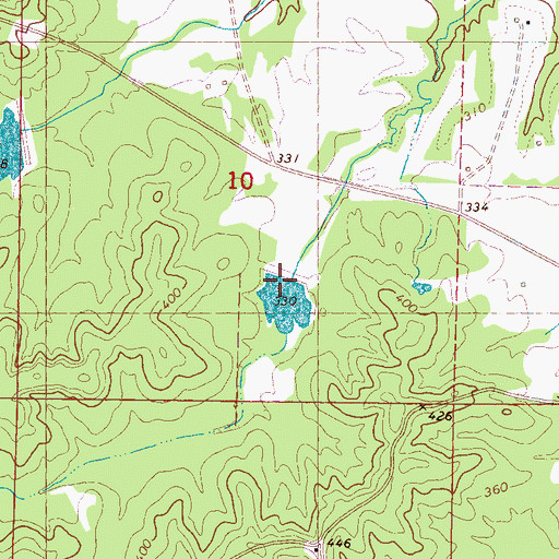 Topographic Map of Cypress Watershed LT-14a-10 Dam, MS