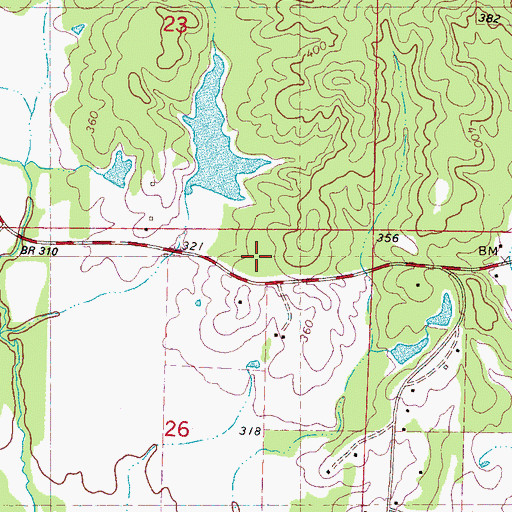 Topographic Map of Robinson Lake Dam, MS