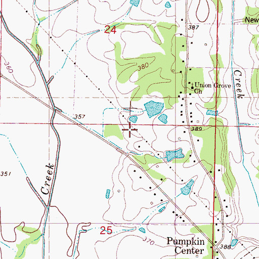 Topographic Map of Roberts Lake Dam, MS