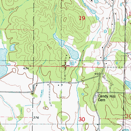 Topographic Map of Spencer Lake Dam, MS