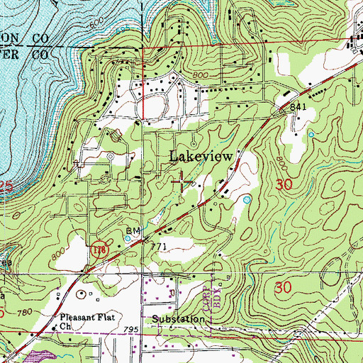 Topographic Map of Township of Grover, AR