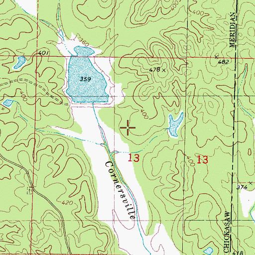 Topographic Map of Rhea Lake Dam, MS