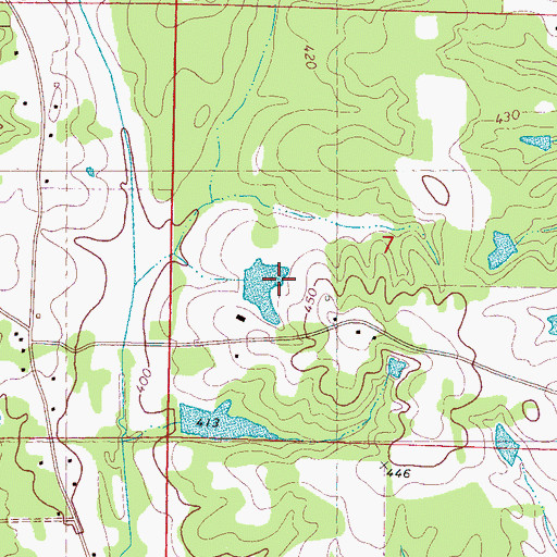 Topographic Map of Wicker Lake Dam, MS