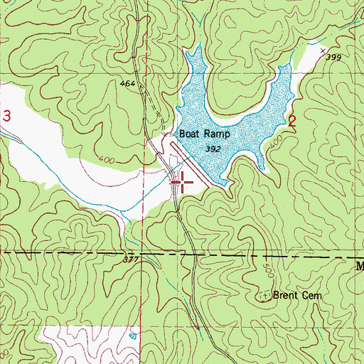 Topographic Map of Tippah River Watershed LT-7-21 Dam, MS