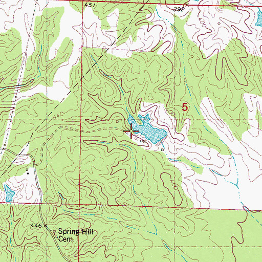 Topographic Map of Watkins Lake Dam, MS