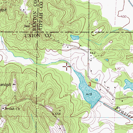 Topographic Map of Hell Creek Structure LT-9b-2 Dam, MS