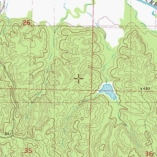 Topographic Map of Oaklimeter Watershed LT-8-21 Dam, MS
