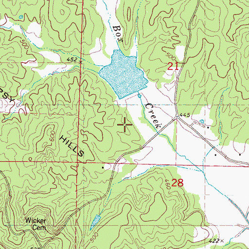 Topographic Map of Hell Creek Watershed LT-9b-4 Dam, MS