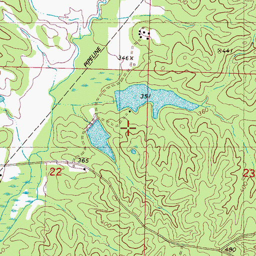 Topographic Map of Moore Lake Dam, MS