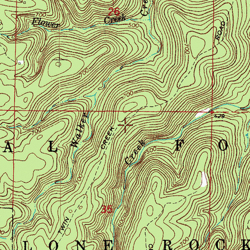 Topographic Map of Township of Lone Rock, AR