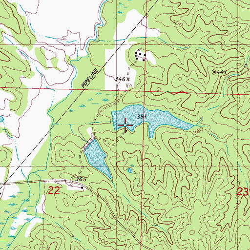 Topographic Map of Moore Lake Dam, MS