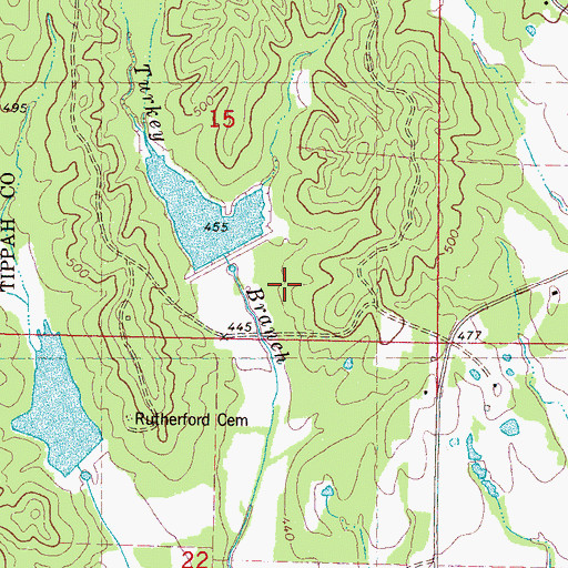 Topographic Map of Hell Creek Watershed LT-9b-6 Dam, MS