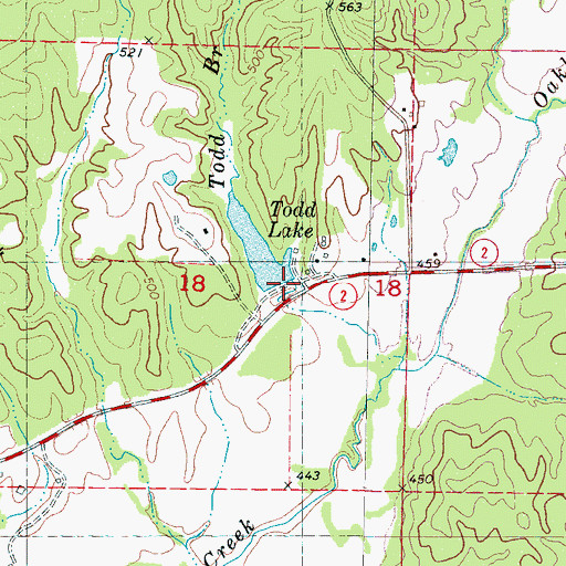 Topographic Map of Massengill Lake Dam, MS