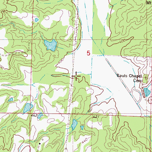 Topographic Map of Calame Lake Dam, MS