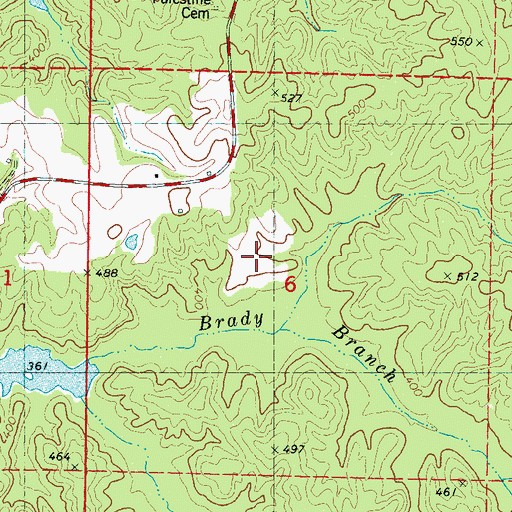 Topographic Map of Tippah River Watershed LT 7-18 Dam, MS