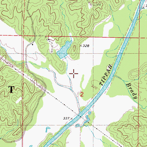 Topographic Map of Dickey Lake Dam, MS