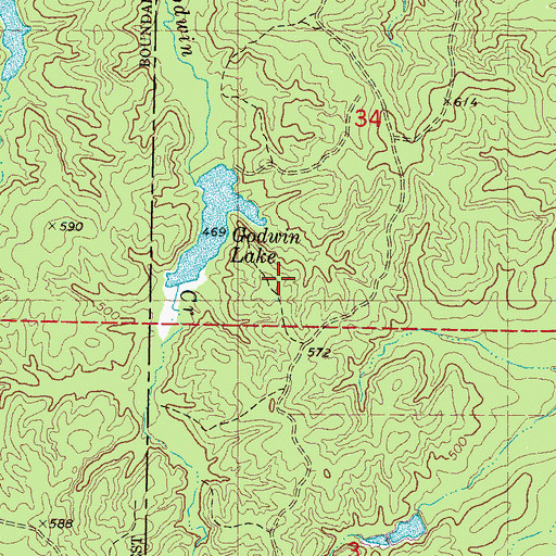 Topographic Map of Baumann Lake Dam, MS