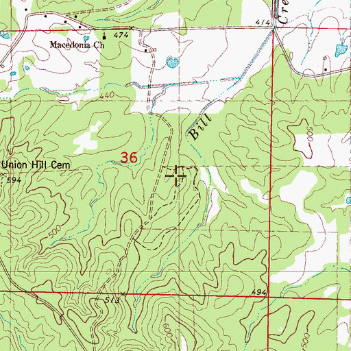 Topographic Map of Lower Tippah River Lt-7-18, MS