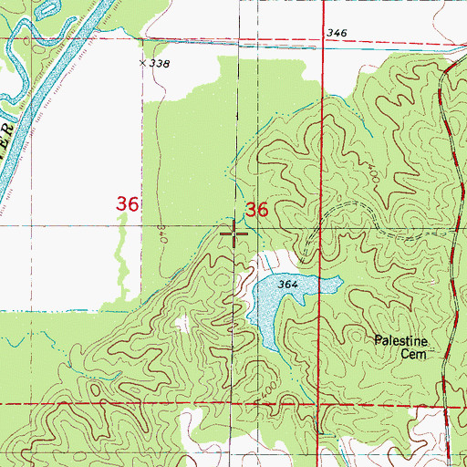 Topographic Map of Thompson Lake Dam, MS