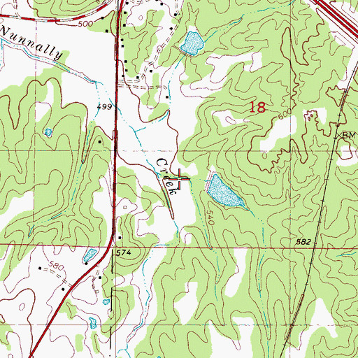 Topographic Map of Bonds Realty Company Lake Dam, MS