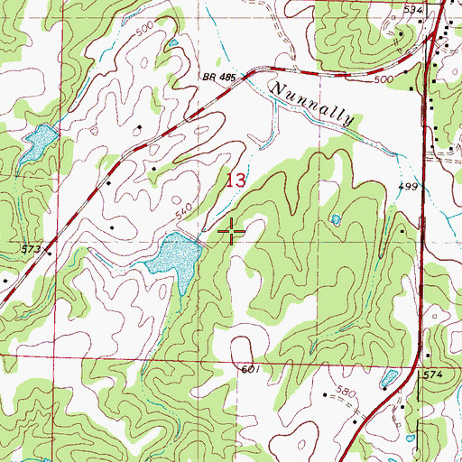 Topographic Map of Walker Lake Dam, MS