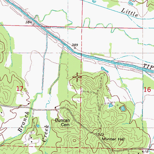 Topographic Map of Tippah River Watershed LT-7-12 Dam, MS