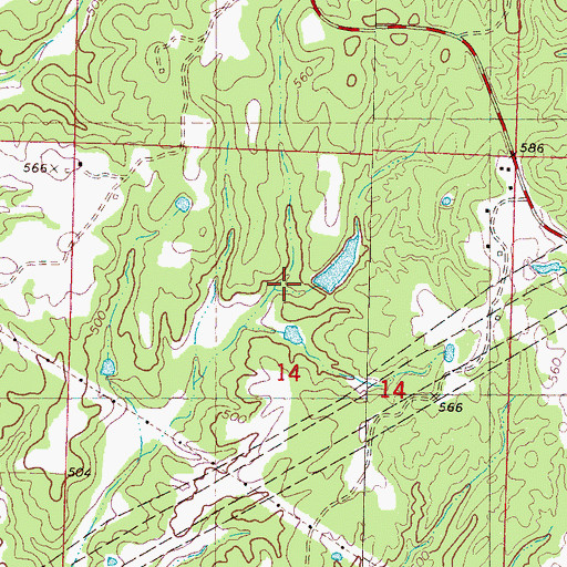 Topographic Map of Murdock Lake Dam, MS