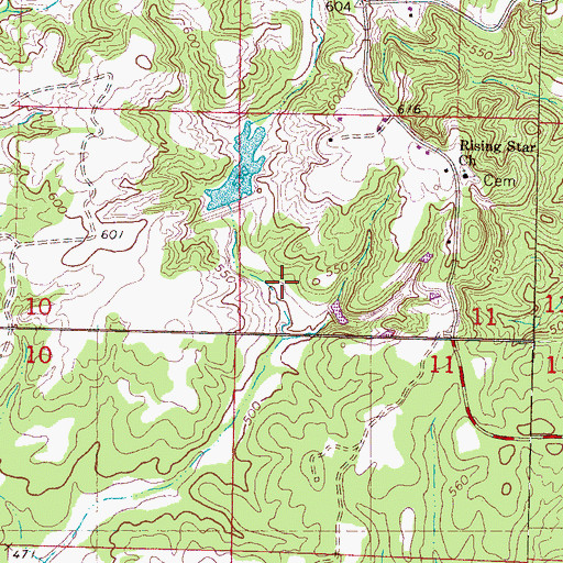 Topographic Map of Collins Lake Dam, MS