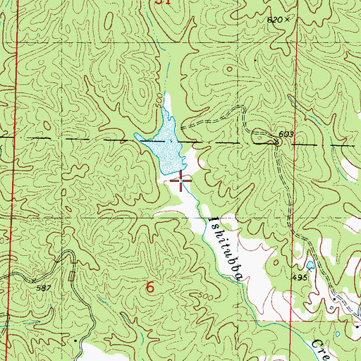 Topographic Map of North Tippah Watershed LT-6a-14 Dam, MS