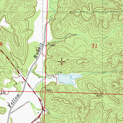 Topographic Map of Pippin Lake Dam, MS