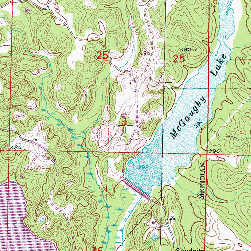 Topographic Map of Tippah River Watershed LT 7-3 Dam, MS