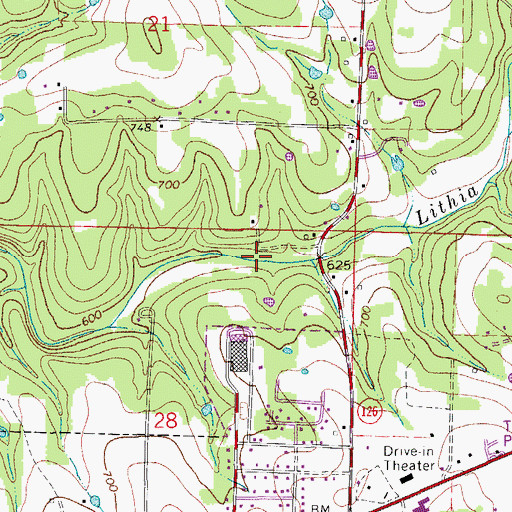 Topographic Map of Township of Whiteville, AR