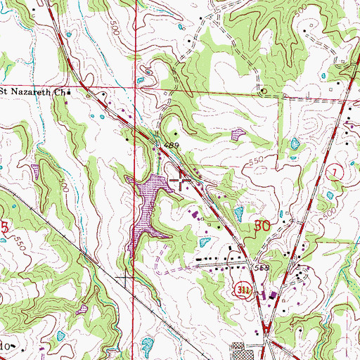 Topographic Map of Sunbeam Lake Dam, MS