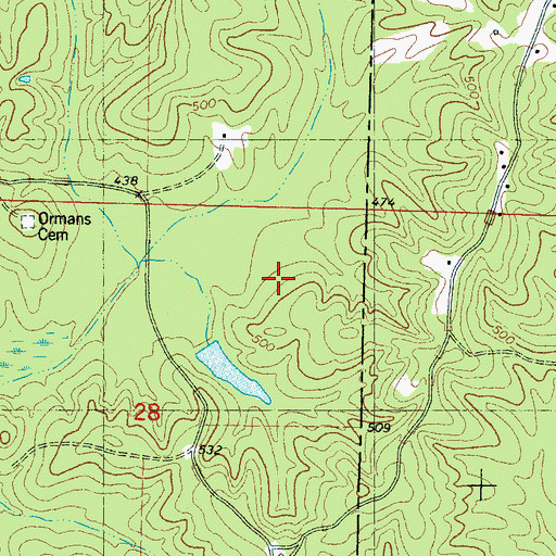 Topographic Map of Floyd Lake Dam, MS
