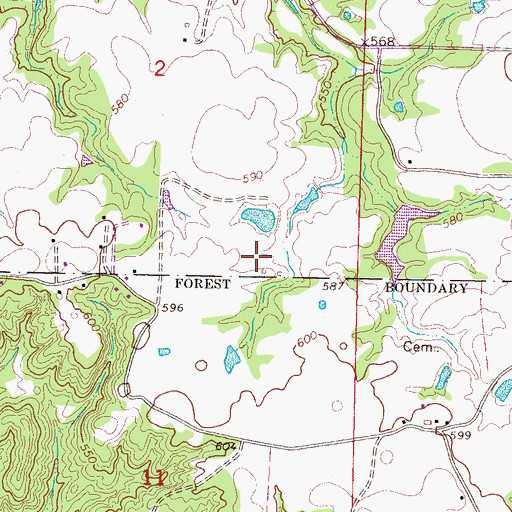 Topographic Map of Thompson Lake Dam, MS