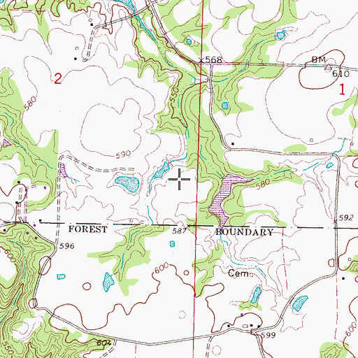 Topographic Map of Gresham Lake Dam, MS