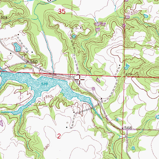 Topographic Map of Grays Creek Watershed Structure Number 9 Dam, MS