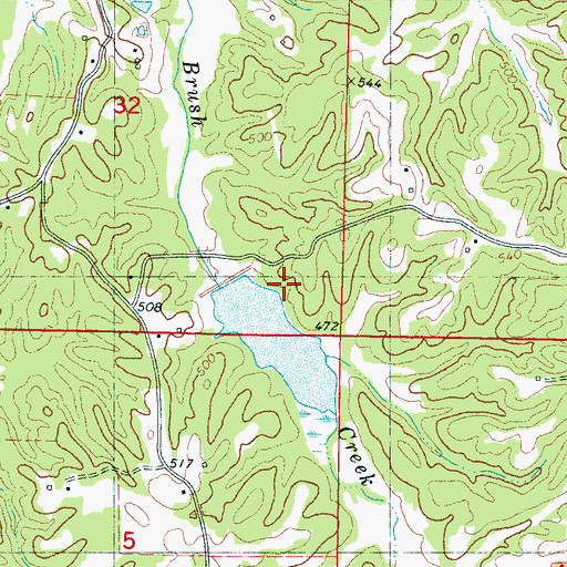 Topographic Map of Muddy Creek Watershed Structure 26 Dam, MS