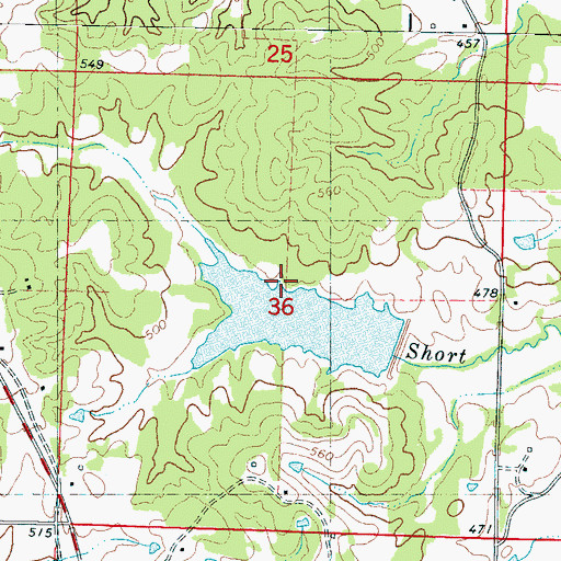 Topographic Map of Muddy Creek Watershed Structure 9 Dam, MS