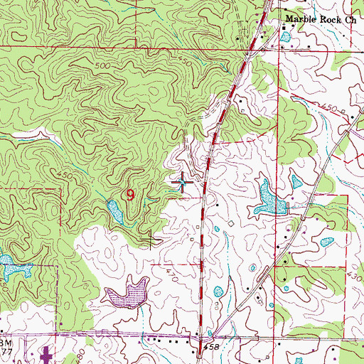 Topographic Map of Attala County, MS
